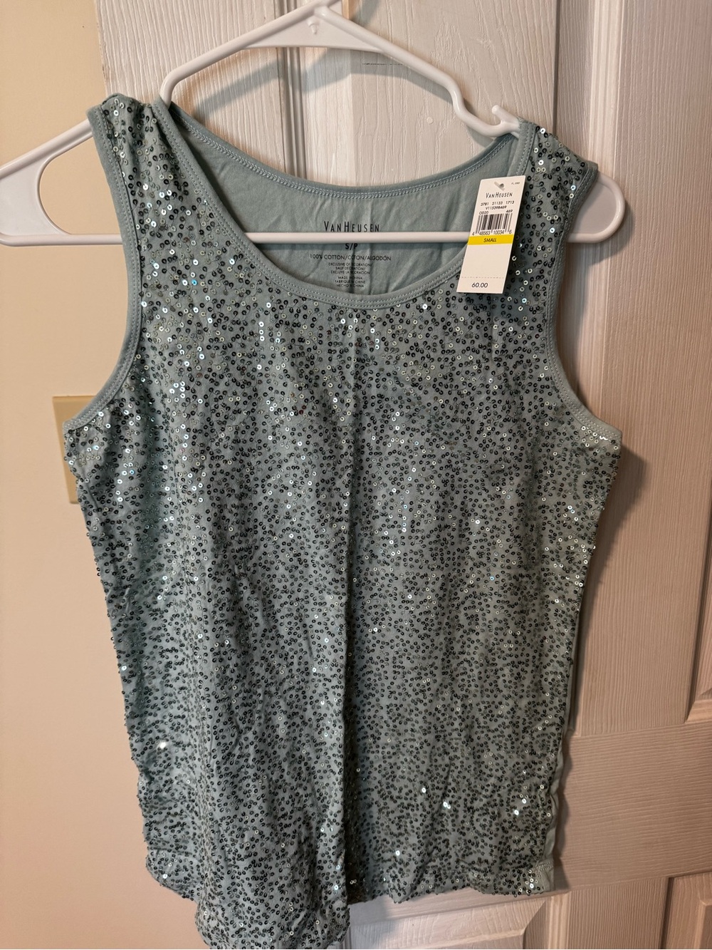 Van Heusen Sequin Tank Top - Seafoam Green